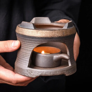 Retro Gilded Coarse Ceramic Candle Burner Tea Warmer [Whorl]