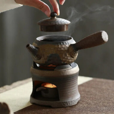 Retro Gilded Coarse Ceramic Candle Burner Tea Warmer [Whorl]