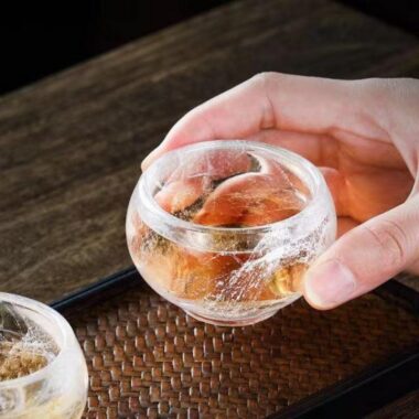 Snowflake Crystal Glass Tea Cup / Fair Cup / Gaiwan / Full Set