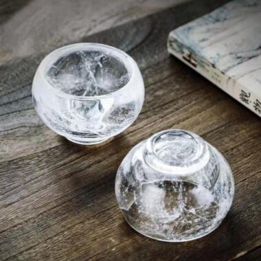 Snowflake Crystal Glass Tea Cup / Fair Cup / Gaiwan / Full Set