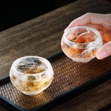 Snowflake Crystal Glass Tea Cup / Fair Cup / Gaiwan / Full Set