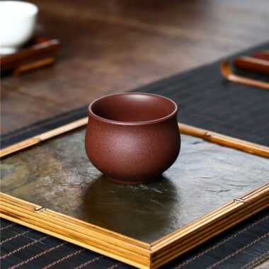 Yixing Zisha Tea Cup [Gao Pan] Di Cao Qing 110ml
