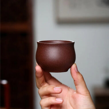 Yixing Zisha Tea Cup [Gao Pan] Di Cao Qing 110ml