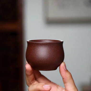 Yixing Zisha Tea Cup [Gao Pan] Di Cao Qing 110ml
