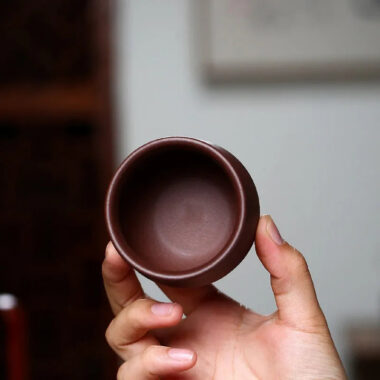 Yixing Zisha Tea Cup [Gao Pan] Di Cao Qing 110ml