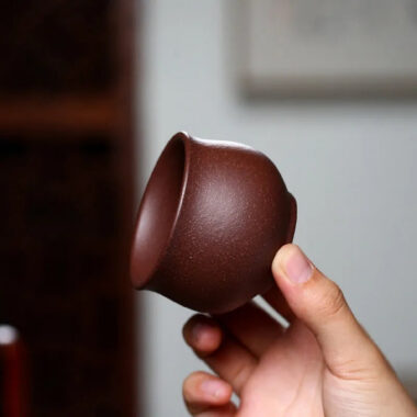 Yixing Zisha Tea Cup [Gao Pan] Di Cao Qing 110ml