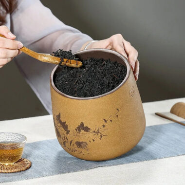 Yixing Zisha Tea Jar Tea Caddy [Four Seasons Shanshui]