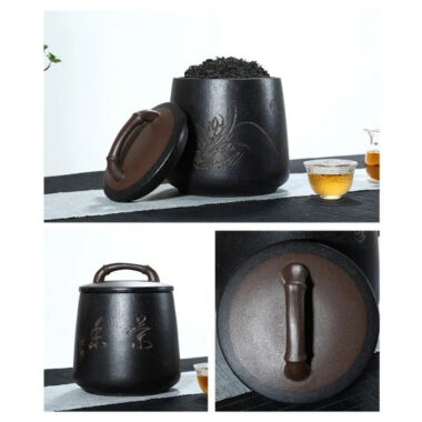 Yixing Zisha Tea Jar Tea Caddy [Four Seasons Shanshui]