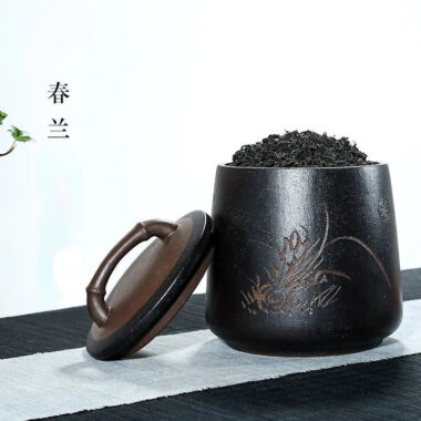 Yixing Zisha Tea Jar Tea Caddy [Four Seasons Shanshui]