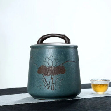 Yixing Zisha Tea Jar Tea Caddy [Four Seasons Shanshui]