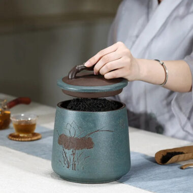 Yixing Zisha Tea Jar Tea Caddy [Four Seasons Shanshui]