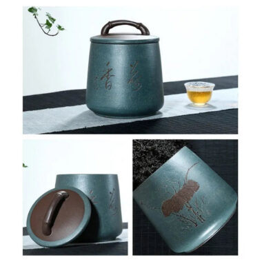 Yixing Zisha Tea Jar Tea Caddy [Four Seasons Shanshui]