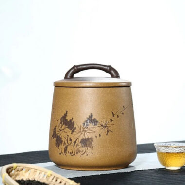 Yixing Zisha Tea Jar Tea Caddy [Four Seasons Shanshui]