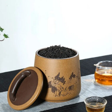 Yixing Zisha Tea Jar Tea Caddy [Four Seasons Shanshui]