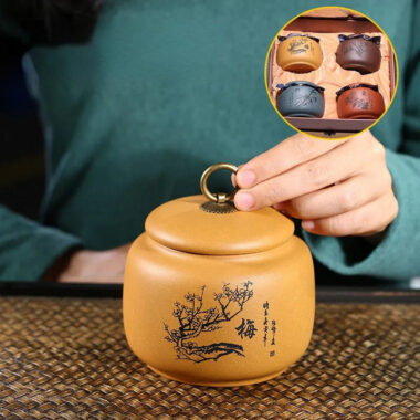 Yixing Zisha Tea Jar Tea Caddy [Plum·Orchid·Bamboo·Chrysanthemum]