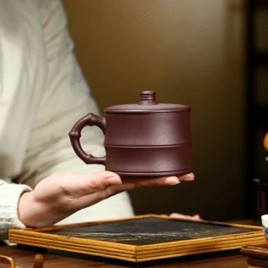 Yixing Zisha Tea Mug [Bamboo] (Zi Ni – 300ml)