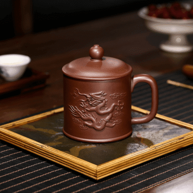 Yixing Zisha Tea Mug [Flying Dragon] (Zi Ni – 380ml)