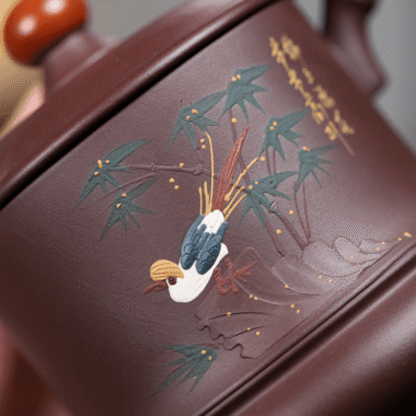 Yixing Zisha Tea Mug [Blooming Splendor] (Zi Ni – 400ml)