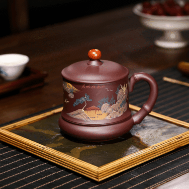 Yixing Zisha Tea Mug [Good Luck & Fortune] (Zi Ni – 420ml)