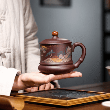 Yixing Zisha Tea Mug [Good Luck & Fortune] (Zi Ni – 420ml)