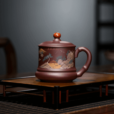 Yixing Zisha Tea Mug [Good Luck & Fortune] (Zi Ni – 420ml)