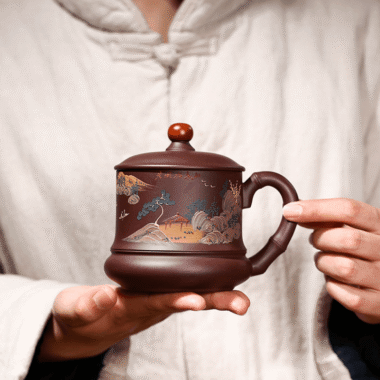 Yixing Zisha Tea Mug [Good Luck & Fortune] (Zi Ni – 420ml)