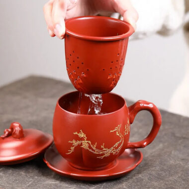 Yixing Zisha Tea Mug with Filter [An Xiang] 300ml