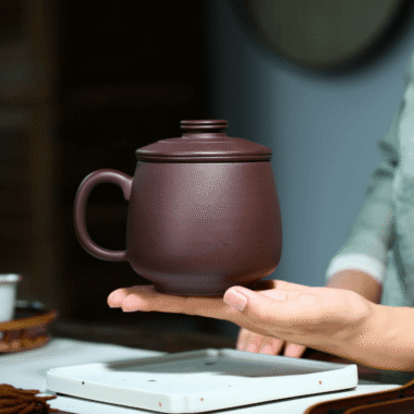 Yixing Zisha Tea Mug with Filter [Autumn Dew] (Zi Ni – 460ml)