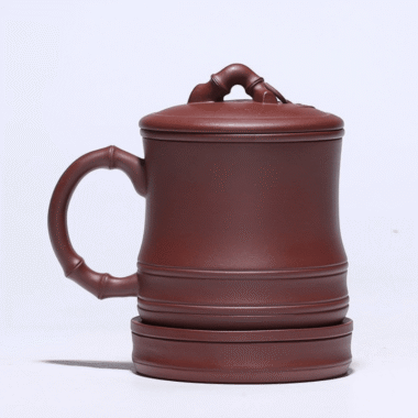 Yixing Zisha Tea Mug with Filter [Bamboo] 5pcs Set (Zi Ni – 450ml)