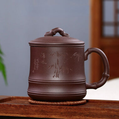 Yixing Zisha Tea Mug with Filter [Bamboo] 500ml