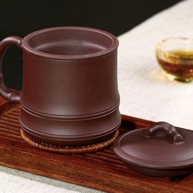 Yixing Zisha Tea Mug with Filter [Bamboo] 500ml