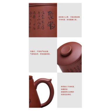 Yixing Zisha Tea Mug with Filter [Blessing] (Qingshui Ni / Zi Ni – 450ml)
