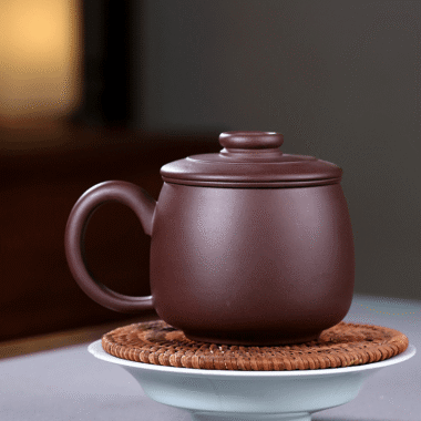 Yixing Zisha Tea Mug with Filter [Junde] (Zi Ni – 430ml)