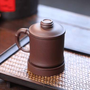 Yixing Zisha Tea Mug with Filter [Shanshui] (Zi Ni – 355ml)