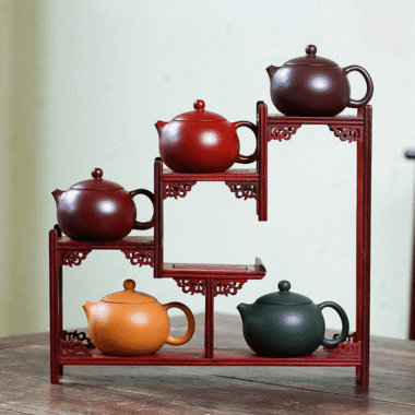 Yixing Zisha Teapot [5-color Xishi Pot Set] (5 Clay Types – 220ml±50cc)