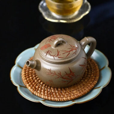 Yixing Zisha Teapot [Bamboo Breeze] (Qinghua Duan Ni – 200ml)