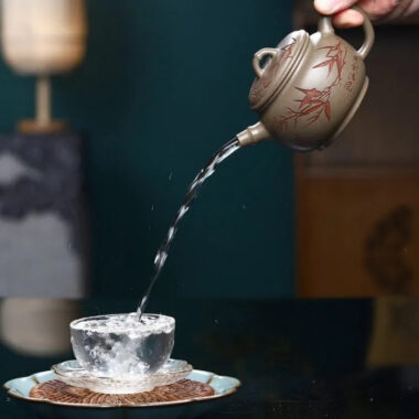 Yixing Zisha Teapot [Bamboo Breeze] (Qinghua Duan Ni – 200ml)