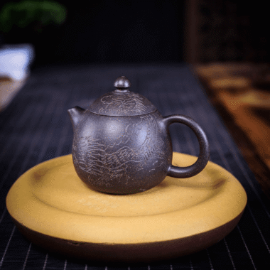 Yixing Zisha Teapot [Dragon Egg] (Hei Jin Sha – 170ml)