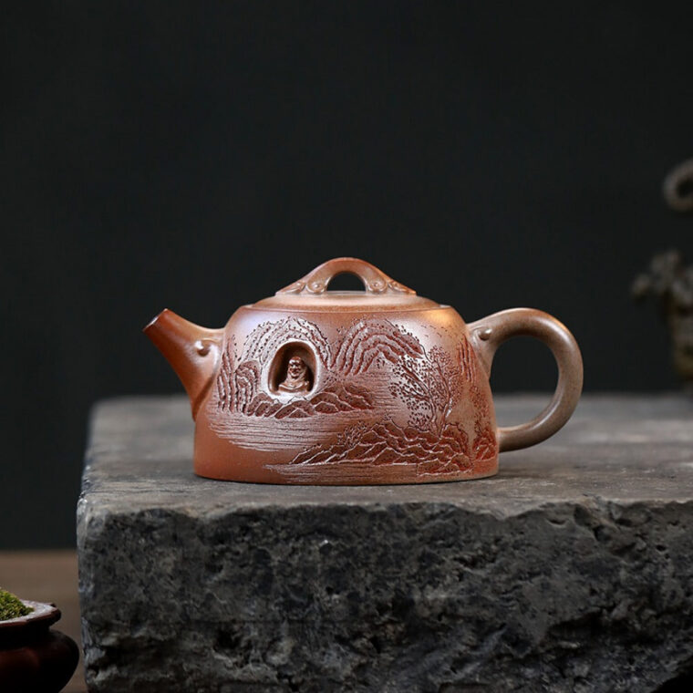 Yixing Zisha Teapot [Dunwu Damo] (High Temperature Duan Ni – 295ml)