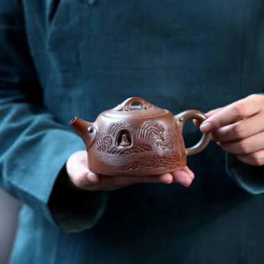 Yixing Zisha Teapot [Dunwu Damo] (High Temperature Duan Ni – 295ml)