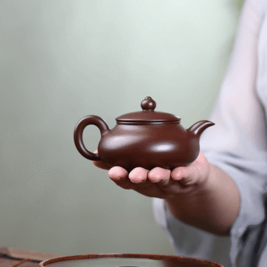 Yixing Zisha Teapot [Flat Horizontal] (Zi Zhu Ni – 160ml)