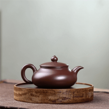 Yixing Zisha Teapot [Flat Horizontal] (Zi Zhu Ni – 160ml)