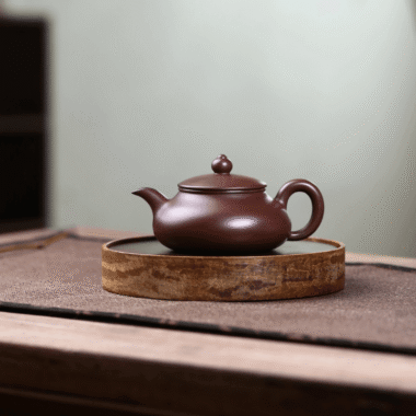 Yixing Zisha Teapot [Flat Horizontal] (Zi Zhu Ni – 160ml)