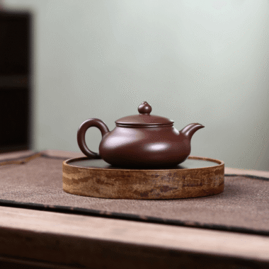 Yixing Zisha Teapot [Flat Horizontal] (Zi Zhu Ni – 160ml)