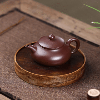 Yixing Zisha Teapot [Flat Horizontal] (Zi Zhu Ni – 160ml)