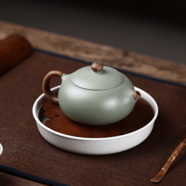 Yixing Zisha Teapot [Flat Xishi] (Douqing Sha/Jiao Ni – 220ml)