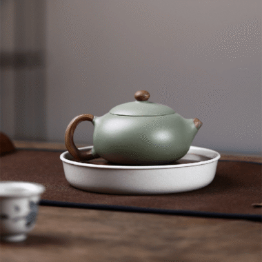 Yixing Zisha Teapot [Flat Xishi] (Douqing Sha/Jiao Ni – 220ml)