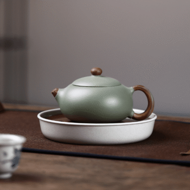 Yixing Zisha Teapot [Flat Xishi] (Douqing Sha/Jiao Ni – 220ml)