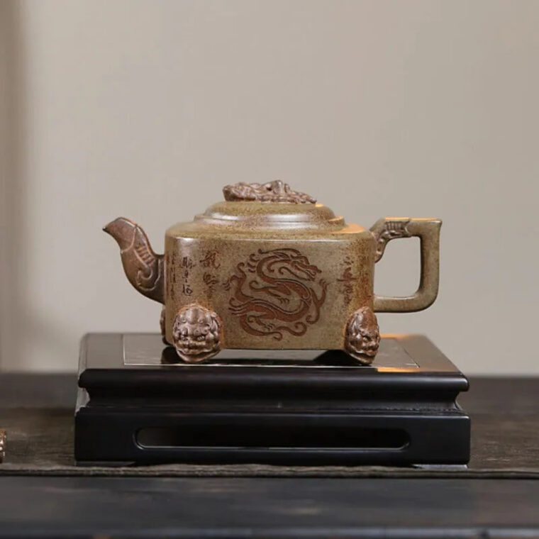 Yixing Zisha Teapot [Four Legs Dragon] (Duan Ni Firewood Firing – 400ml)