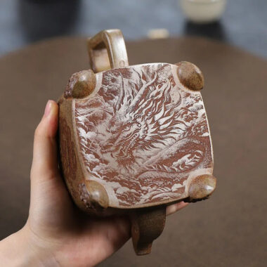 Yixing Zisha Teapot [Four Legs Dragon] (Duan Ni Firewood Firing – 400ml)